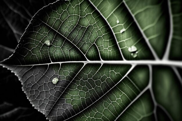 A close up of a green leaf