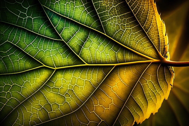 A close up of a green leaf