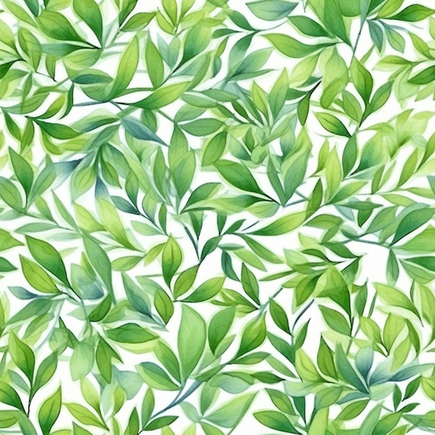 A close up of a green leafy pattern on a white background generative ai