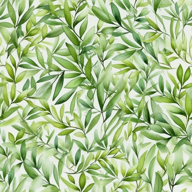 Photo a close up of a green leafy pattern on a white background generative ai