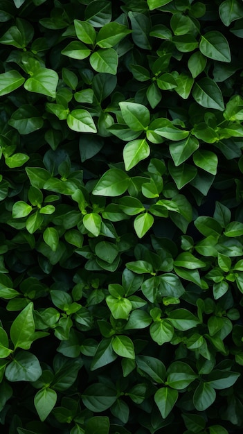 壁に緑の葉の接写