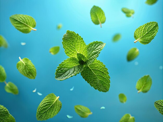 Photo a close up of a green mint leaf with the words mint on it