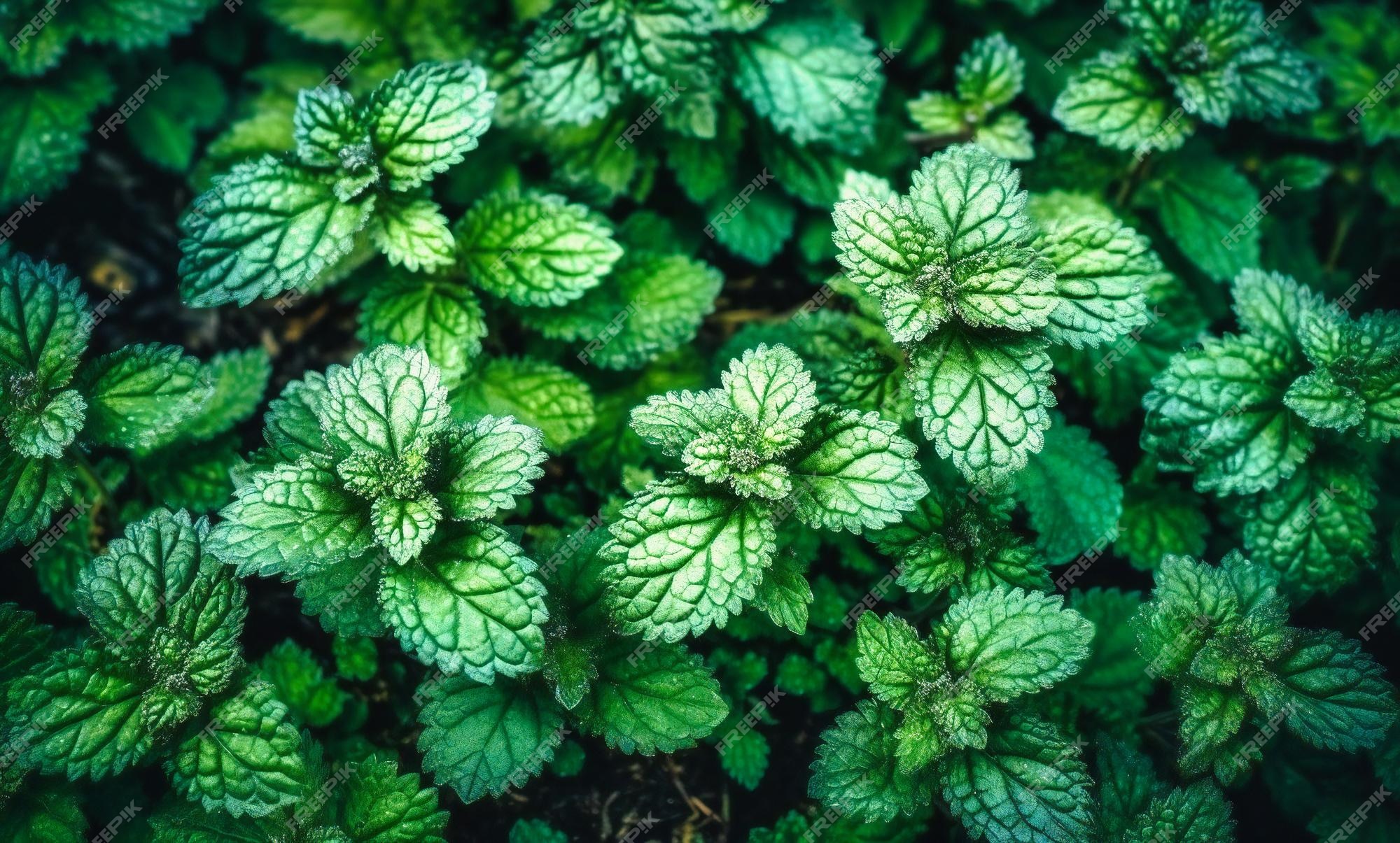 Premium Photo  A close up of green mint plants