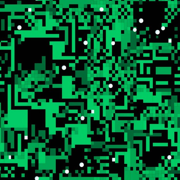 a close up of a green pixel pattern with dots generative ai