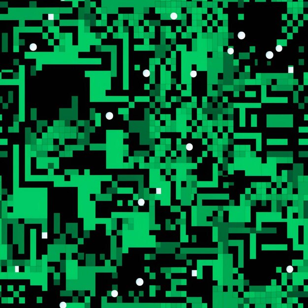 A close up of a green pixel pattern with dots generative ai