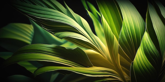 A close up of a green plant with leaves generative AI