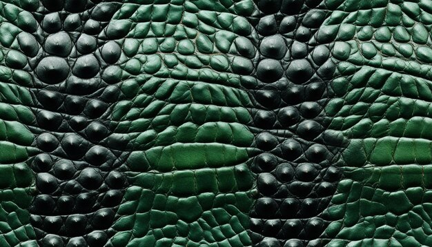 Photo a close up of a green snake skin with black spots generative ai