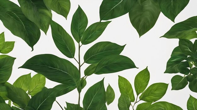 A close up of a green and white background with the leaves of a plant