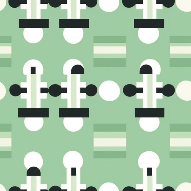 A close up of a green and white pattern with circles generative ai