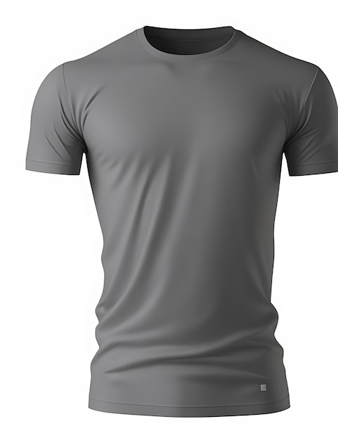 Close-up grijze lege t-shirt met lege ruimte ontwerp op een witte achtergrond 3D-rendering t-shirt mockup