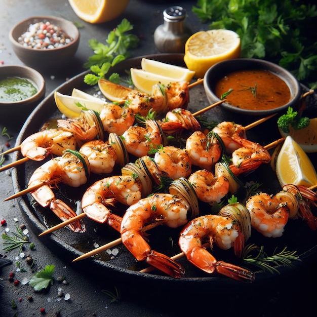 A close up grilled shrimp