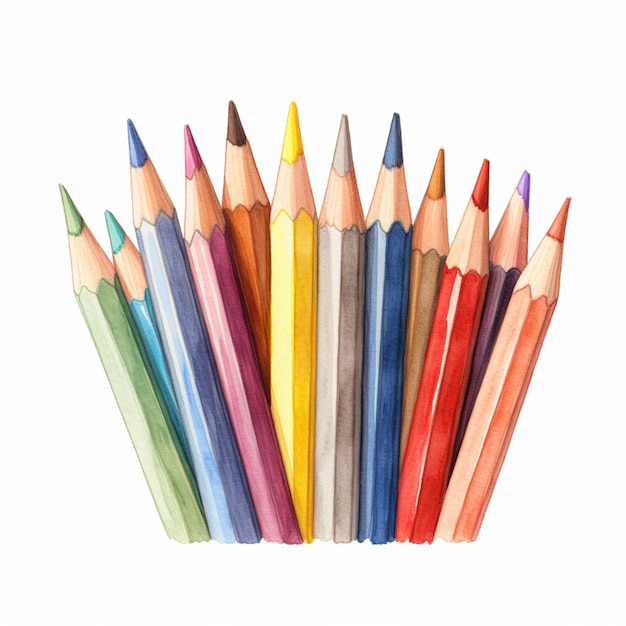 a close up of a group of colored pencils with one pencil in the middle generative ai