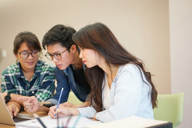 close up on group of employee working corporate support together concept