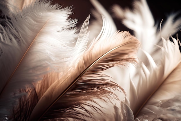 A close up of a group of feathers generative AI