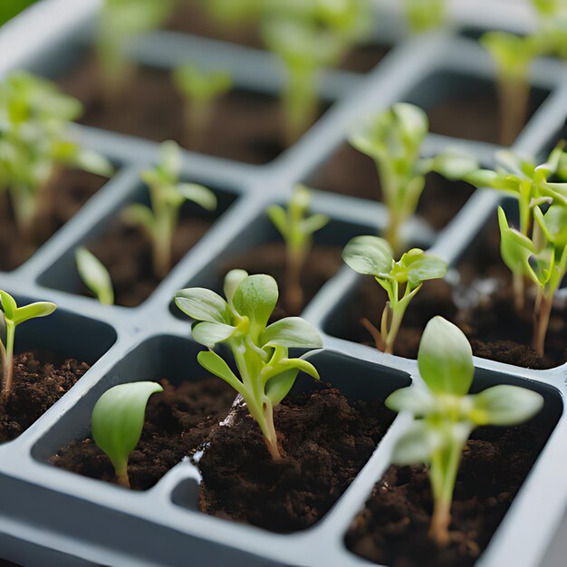 植物の群れのクローズアップで下に春の文字が書かれています