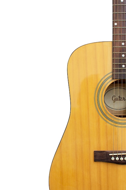 Close up of Guitar acoustic body vertical