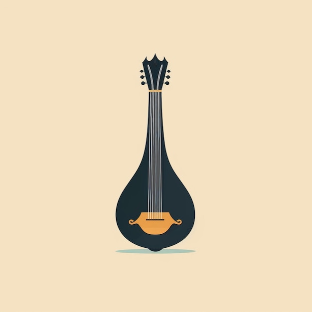 a close up of a guitar on a yellow background generative ai