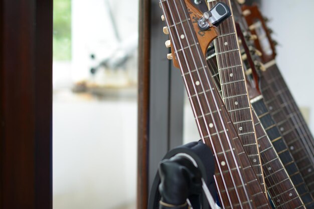 Photo close-up of guitars