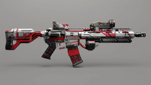 Photo a close up of a gun with a red and black stripe generative ai