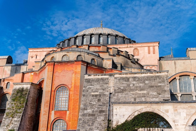 Close up of hagia sophia grand mosque exterior