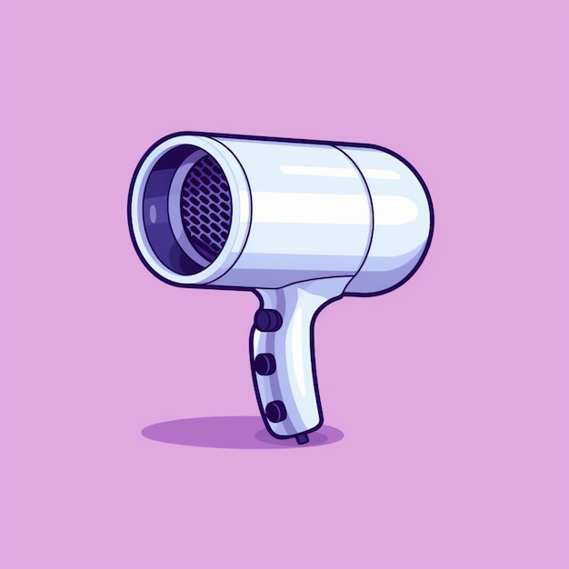 A close up of a hair dryer on a pink background generative ai