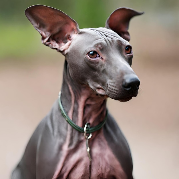 Photo close up of hairless dog of peru