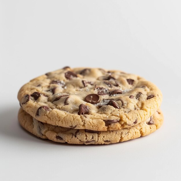 Close up of an half eaten cookie with crumb against a white background