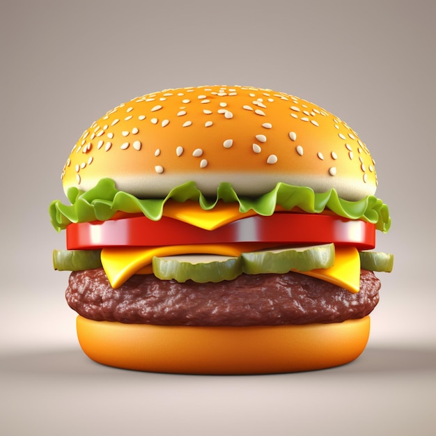 A close up of a hamburger with cheese generative ai