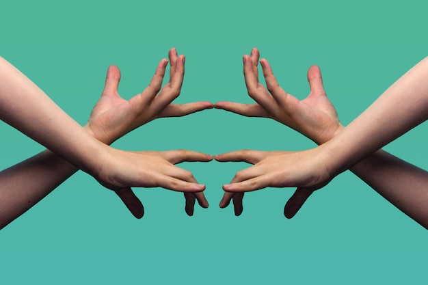 Photo close-up of hand against white background