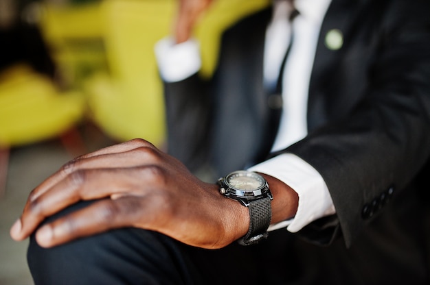 Close up hand of business man with watch