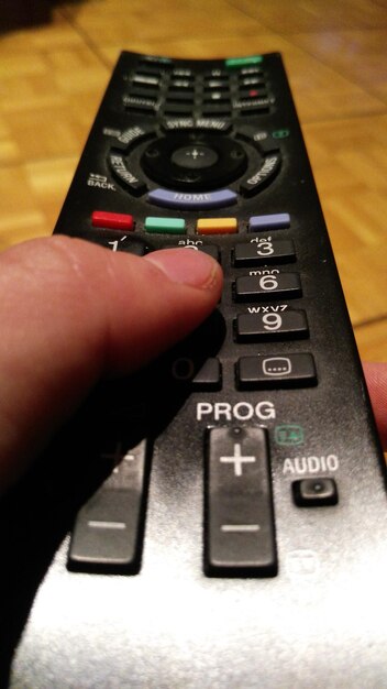 Close-up of hand on computer keyboard