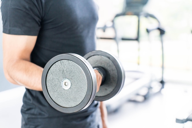 Close-up Hand holding dumbbell