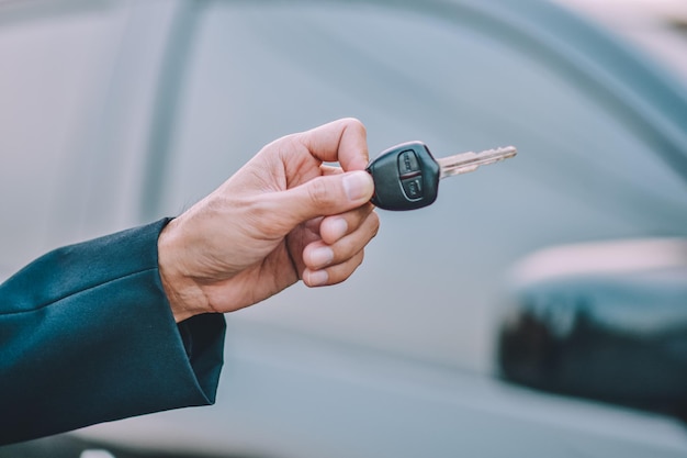 Close-up of hand holding key