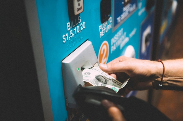 Close-up of hand holding machine