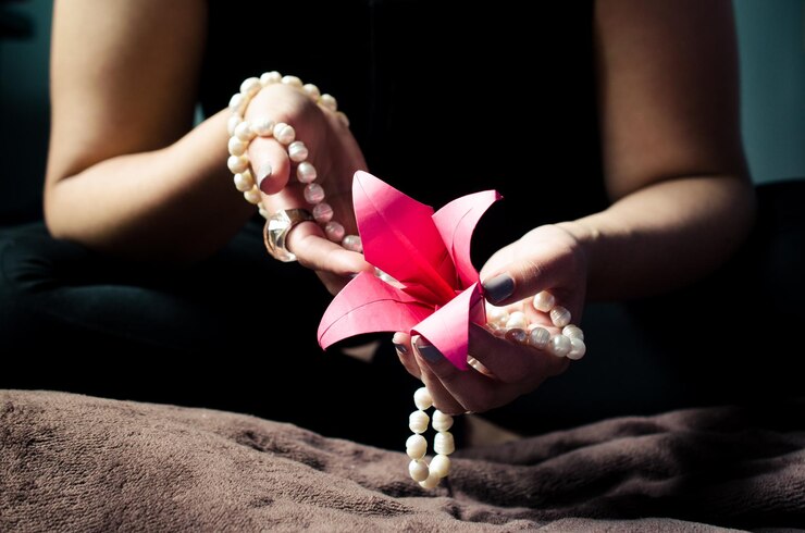 Photo close-up of hand holding pink flowers