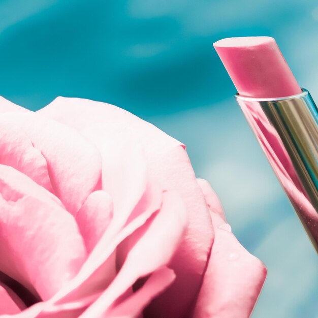 Foto close-up di una mano che tiene un fiore di rosa rosa