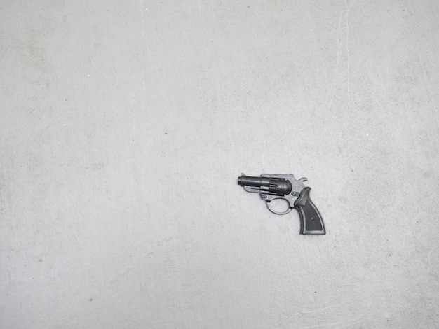 Photo close-up of handgun with white background