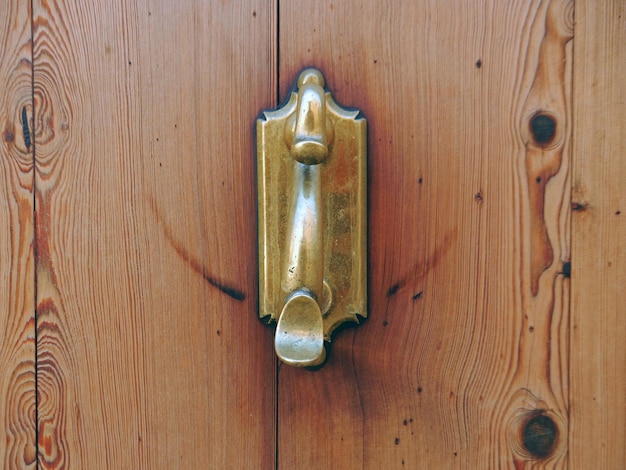 Close-up of handle on door