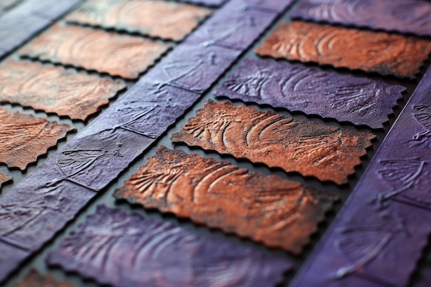 a close up of the handmade tiles.