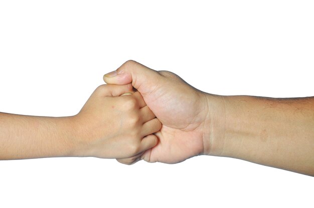 Photo close-up of hands against white background