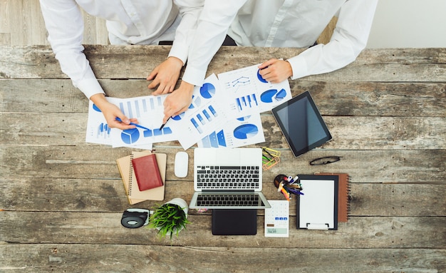 Close-up of hands of business meeting