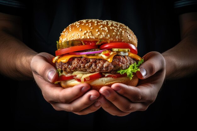 CLOSE UP OF HANDS HANDLING FAST FOOD