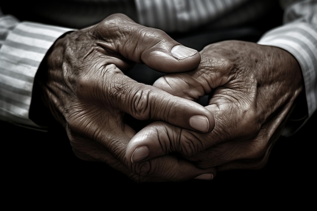 Close up hands of helping hands elderly home care ar c