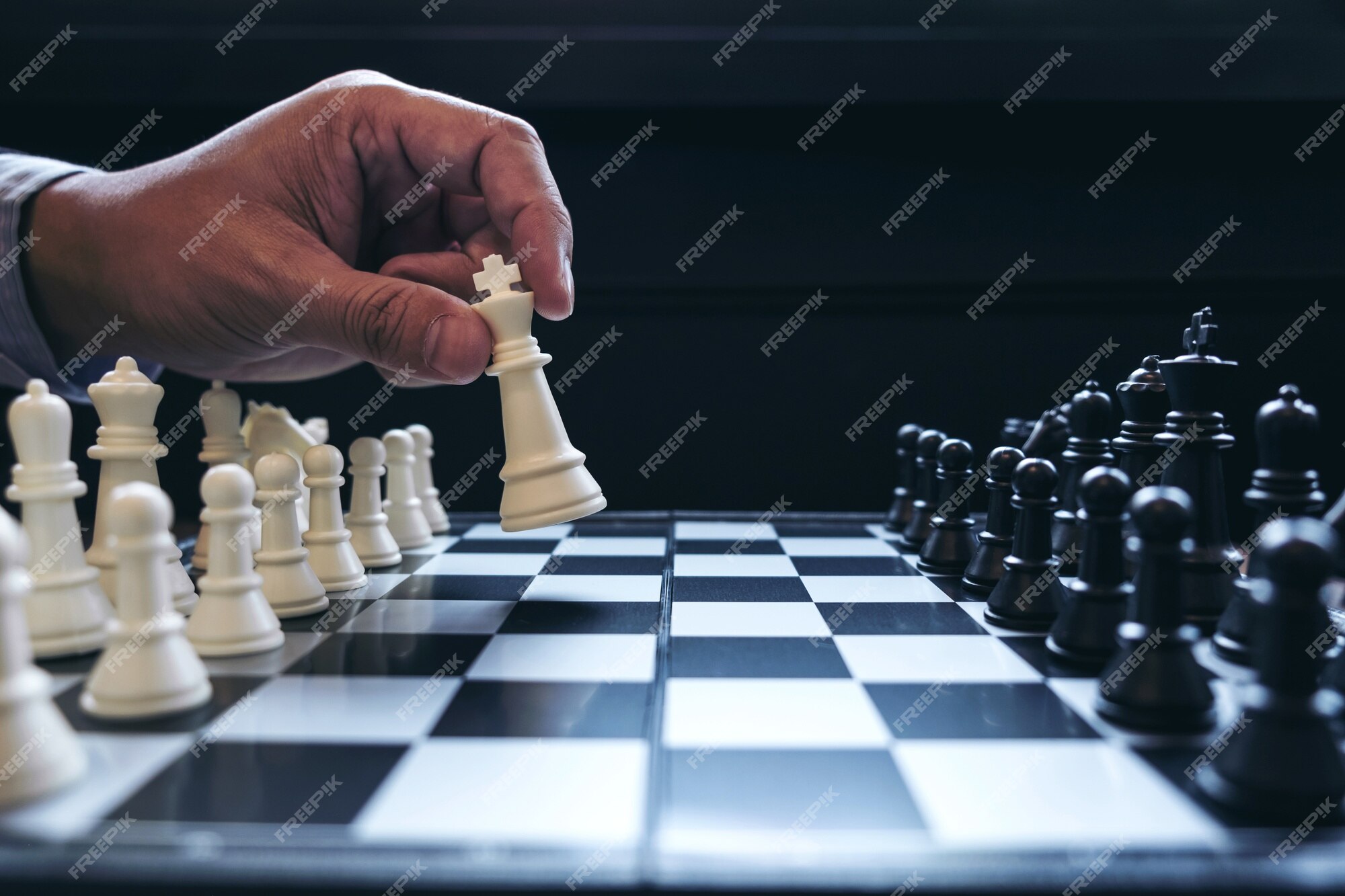 Close Up of Hands Hackers Colleagues Playing Chess Game to