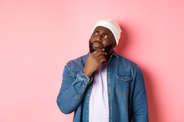 Close up on handsome young black man isolated