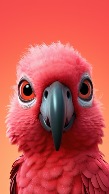 close up happy parrot head cartoon minimalism hd 8k