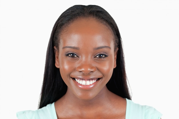 Close up of happy smiling female