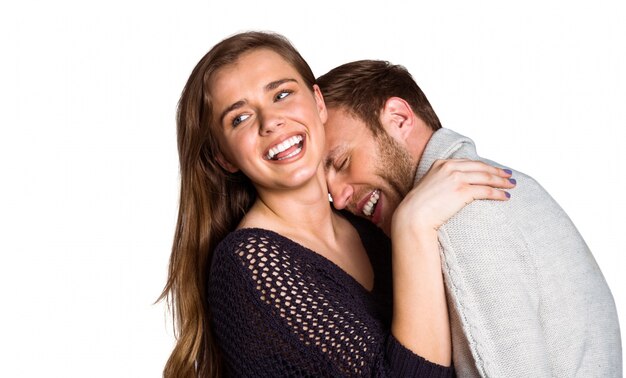 Close up of happy young couple