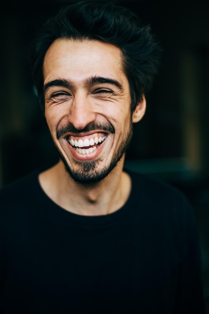 close-up of happy young man