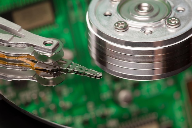 Close up of hard disk head